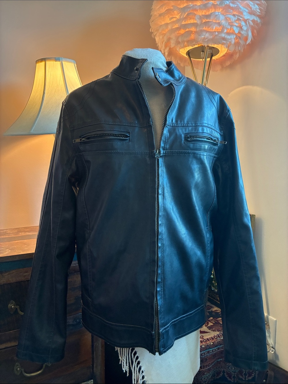 Sonoma Black Bomber-Style Leather Jacket